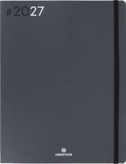 Agenda Flex - 1 semaine sur 2 pages - 22 x 28 cm - gris - Oberthur