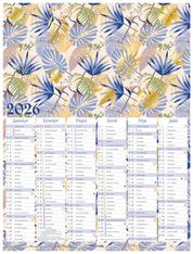 Calendrier Poster or - 6 mois par face - 21 x 26,5 cm - Oberthur