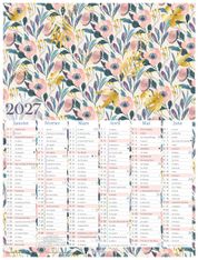 Calendrier Poster or - 6 mois par face - 21 x 26,5 cm - Oberthur