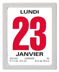 Oberthur - Bloc éphéméride classique - 7 x 9,5 cm - gris