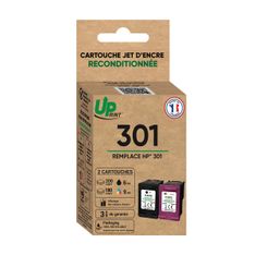 Cartouche remanufacturée HP 301 - pack de 2 - noir, cyan, magenta, jaune - Uprint