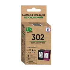 Cartouche remanufacturée HP 302 - pack de 2 - noir, cyan, magenta, jaune - Uprint