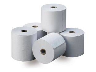 APLI - 8 rouleaux - papier thermique - pellicule rétractable - 8 cm x 80 m - blanc