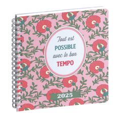 Agenda de bureau Dodo&Cath Lady 18S spiralé - 1 semaine sur 2 pages - 15 x 17 cm - Tout est possible - Exacompta