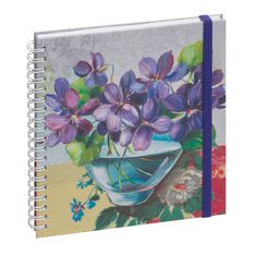 Agenda de bureau Sophie Adde Lady 18S spiralé - 1 semaine sur 2 pages - 15 x 17 cm - Violettes - Exacompta