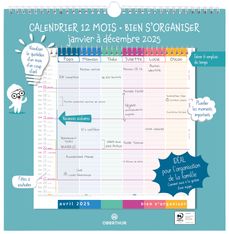 Calendrier mensuel d'organisation - 30 x 30 cm - Oberthur