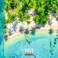 Calendrier mensuel 30x30 cm - 16 mois - Iles