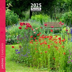 Calendrier mensuel 30x30 cm - 16 mois - Jardins