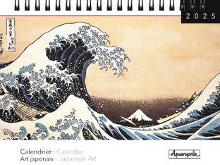 Calendrier mensuel à spirales 16x18 cm - Art japonais