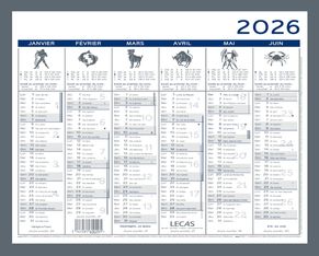 Calendrier Lecas 2 Couleurs 26,5x21 cm 1 Année Sur 2 Faces  Hamelin