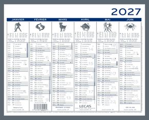 Calendrier Lecas 2 Couleurs 26,5x21 cm 1 Année Sur 2 Faces  Hamelin