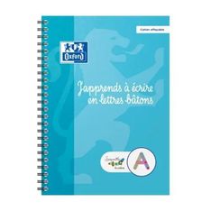 Serpodile - Cahier d'apprentissage spiralé majuscule bâton - A5 - 44 pages - effaçable avec 1 stylo