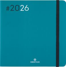 Agenda Flex - 1 semaine sur 2 pages - 16 x 16 cm - émeraude - Oberthur