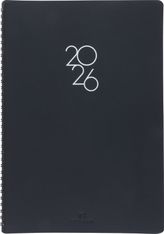 Agenda à spirale Portland - 1 semaine sur 2 pages - 22 x 30 cm - noir - Oberthur