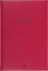 Agenda London - 1 semaine sur 2 pages - 17 x 24,5 cm - rouge - Oberthur