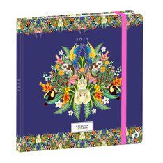 Quo Vadis Catalina Estrada - Agenda JAJ Executif - 2025 - semainier - standard / M - 160 x 160 mm - portrait - papier blanc - nature - flowers - toucan - couvercle multicolore - carton