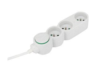 zenitech Home Green - Multiprises avec 3 prises 16A + interupteur -  3680 Watt - 1.5 m cordon - blanc