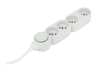 zenitech Home Green - Bloc multiprise - 4 prises eco - 1,5 - blanc