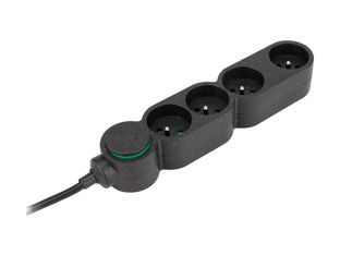 zenitech Home Green - Multiprises avec 4 prises 16A + interupteur -  3680 Watt - 1.5 m cordon - noir