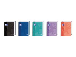 Oxford School Classic Europeanbook 1 - Cuaderno - encuadernado espiral - A4 Plus - 80 hojas / 160 páginas - cuadriculado - negro, malva, coral, menta helada, azul marino - plástico