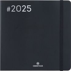 Agenda Flex - 1 semaine sur 2 pages - 16 x 16 cm - noir - Oberthur