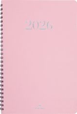 Agenda spiralé Galway - 1 semaine sur 2 pages - 19 x 24,5 cm - rose - Oberthur