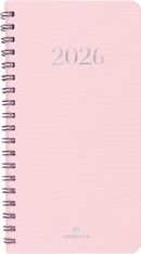Agenda de poche spiralé Galway - 1 semaine sur 2 pages - 9,5 x 17 cm - rose - Oberthur