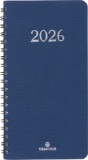 Agenda de poche spiralé Galway - 1 semaine sur 2 pages - 9,5 x 17 cm - bleu marine - Oberthur