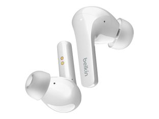 Belkin SoundForm Flow - Kit main libre - écouteur sans fil avec micro - Suppresseur de bruit actif - blanc