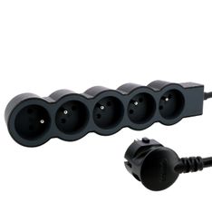 Legrand - Multiprise 5 prises avec interrupteur - noir - 3 m