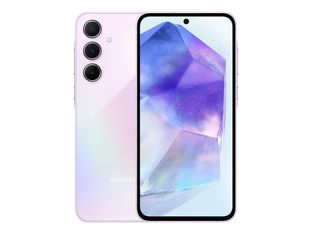 Samsung Galaxy A55 - 5G smartphone - SIM doble - RAM 8 GB / Memoria interna 256 GB - microSD slot - pantalla OLED - 6.6" - 2340 x 1080 píxeles (120 Hz) - 3 x cámaras traseras 50 MP, 12 MP, 5 MP - front camera 32 MP - awesome lilac