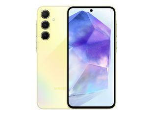 Samsung Galaxy A55 - 5G smartphone - SIM doble - RAM 8 GB / Memoria interna 256 GB - microSD slot - pantalla OLED - 6.6" - 2340 x 1080 píxeles (120 Hz) - 3 x cámaras traseras 50 MP, 12 MP, 5 MP - front camera 32 MP - awesome lemon