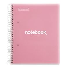 Notebook Emotions, Couverture souple, A5, lignes horizontales 7 mm, 120 feuilles de 5 couleurs, Miquelrius, Rose.