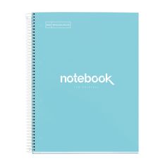 Notebook Emotions, Couverture rigide, A4, lignes horizontales 7 mm, 120 feuilles de 5 couleurs, Miquelrius, Bleu Ciel.