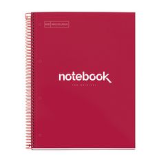 Notebook Emotions, Couverture rigide, A4, lignes horizontales 7 mm, 120 feuilles de 5 couleurs, Miquelrius, Rouge.
