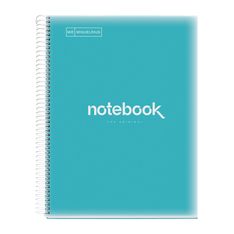 Notebook Emotions, Couverture souple, A4, lignes horizontales 7 mm, 120 feuilles de 5 couleurs, Miquelrius, Bleu Ciel.