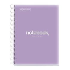 Notebook Emotions, Couverture souple, A4, lignes horizontales 7 mm, 120 feuilles de 5 couleurs, Miquelrius, Lavande.