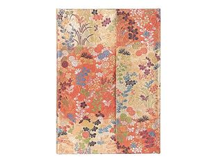 Paperblanks Japanese Kimono - Carnet d'adresses - relié - midi - 12.5 x 18 cm - 144 pages - kara-ori - orange 