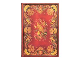 Paperblanks Fiammetta - Journal - relié - midi - 120 x 180 mm - 144 pages - uni - Baroque - rouge - papier