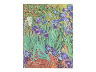 Paperblanks The J. Paul Getty Museum Collection - Journal - reliure cousue et collée - ultra - 175 x 230 mm 144 pages - papier crème - ligné - Les iris de Van Gogh - couverture verte - carton recouvert de papier