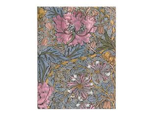 Paperblanks William Morris - Journal - relié - ultra - 175 x 230 mm - 72 pages / 144 pages - papier crème - ligné - morris pink honeysuckle - couverture rose - carton comprimé recouvert de papier
