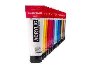 Amsterdam Standard - Peinture - peinture acrylique - couleurs assorties - satin - 120 ml (pack de 18)