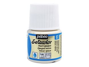 Pebeo Setacolor - Peinture - peinture à base d'eau - perle or - opaque - 45 ml