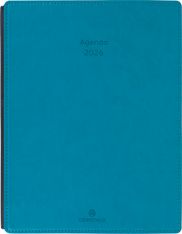 Agenda Stan - la semaine sur 1 page et 1 page de notes - 19 x 24,5 cm - bleu canard - Oberthur