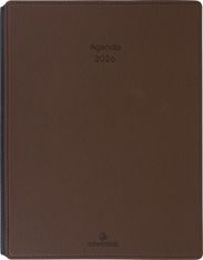 Agenda Stan - la semaine sur 1 page et 1 page de notes - 19 x 24,5 cm - marron - Oberthur