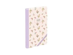 BLUE ART Nouvelle - Agenda - 2024-2026 - semainier - S17 - 90 x 170 mm - 128 pages - flower flakes