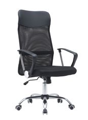 Fauteuil de bureau - accoudoirs fixes - appuie-tête intégré - noir