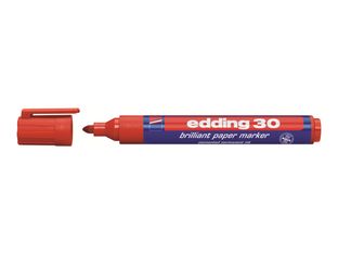 edding 30 brilliant paper - Marqueur - permanent - rouge - encre pigmentée à base d'eau - 1.5-3 mm