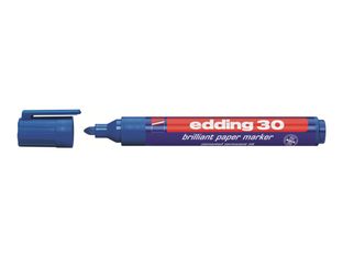 edding 30 brilliant paper - Marqueur - permanent - bleu - encre pigmentée à base d'eau - 1.5-3 mm