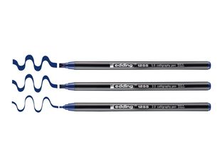 edding 1255 - Feutre - permanent - bleu acier - encre pigmentée à base d'eau (pack de 3)